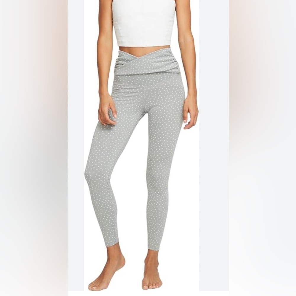 Nike Yoga Dots Twist 7/8 Capri‎ leggings cross waist gray high waist Med